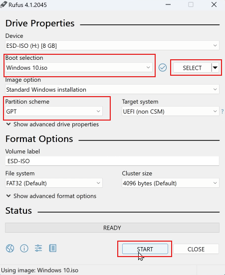 Configure Rufus Settings