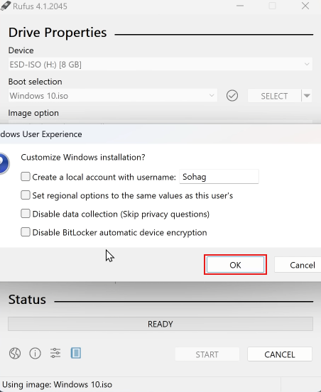 Windows Customization Dialog