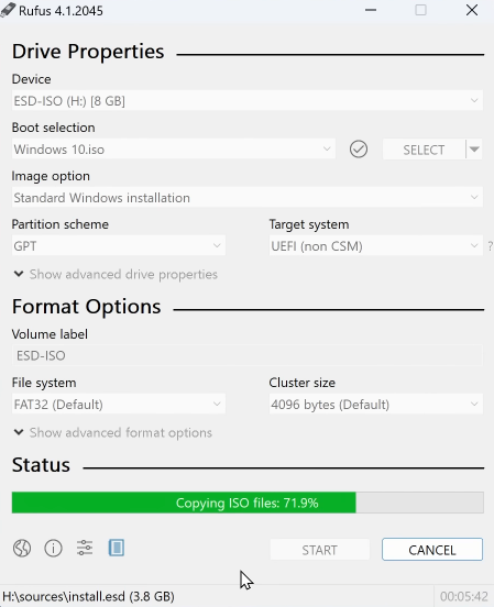 Copying Files to USB